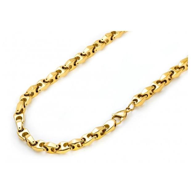 High Polished Yellow Gold Plated Tungsten Carbide Designer Link Chain