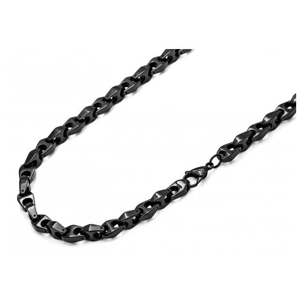 High Polished Black Enamel Plated Tungsten Carbide Designer Link Chain