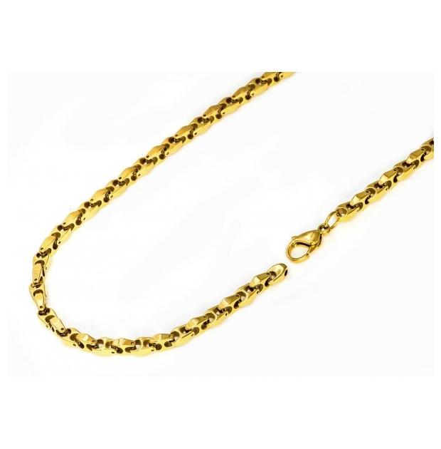 High Polished Yellow Gold Plated Tungsten Carbide Designer Link Chain