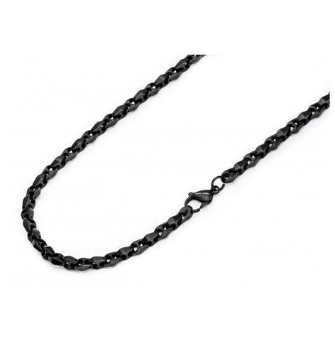 High Polished Black Enamel Plated Tungsten Carbide Designer Link Chain