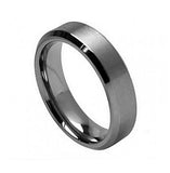 Titanium Ring Brushed Center Beveled Edge, <b>size: 10</b>