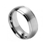 Titanium Ring Brushed Center Shiny Grooved Edge 8mm, <b>size: 10</b>