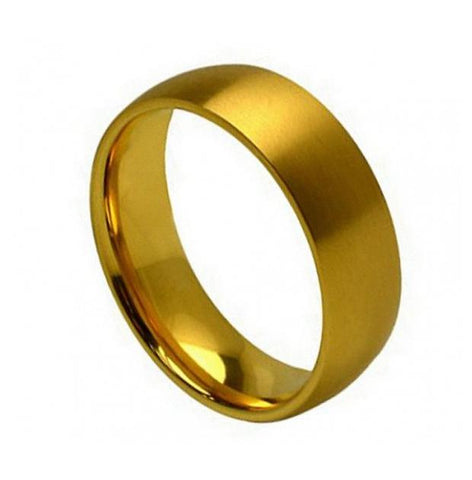 Titanium Ring Yellow Gold Plated 7mm, <b>size: 10</b>