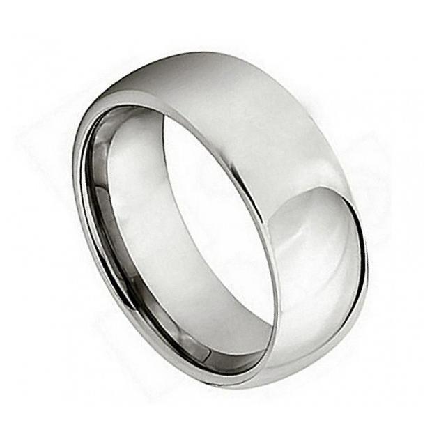 Titanium Polished Shiny Domed Ring 7mm, <b>size: 10</b>