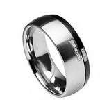 Titanium Ring Black & Gun Metal Split With 8 Round-cut Cubic Zirconia 8mm, <b>size: 10</b>