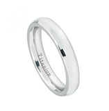 White Titanium Classic Domed Ring - 4mm, <b>size: 5</b>