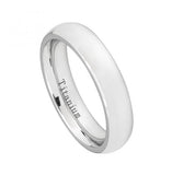 White Titanium Classic Domed Ring - 5mm, <b>size: 5</b>