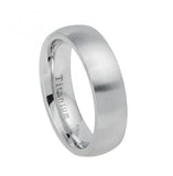 White Titanium Ring High Polished With Brushed Center - 6mm, <b>size: 10</b>