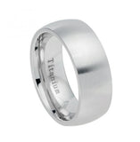 White Titanium Ring High Polished With Brushed Center - 8mm, <b>size: 10</b>