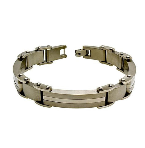 Titanium Brushed And High Polished Designer Link Bracelet