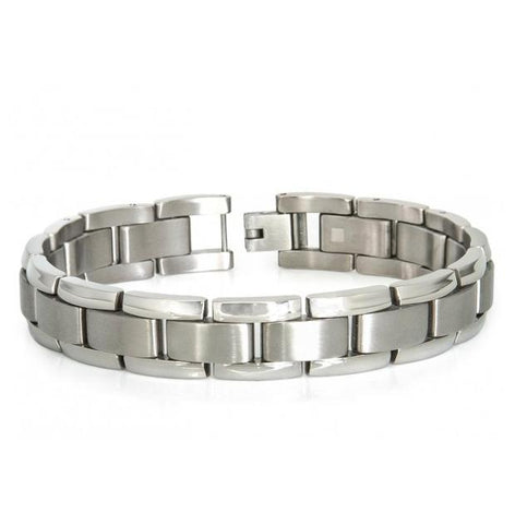 Brushed Finish With High Polished Edges Titanium Bracelet