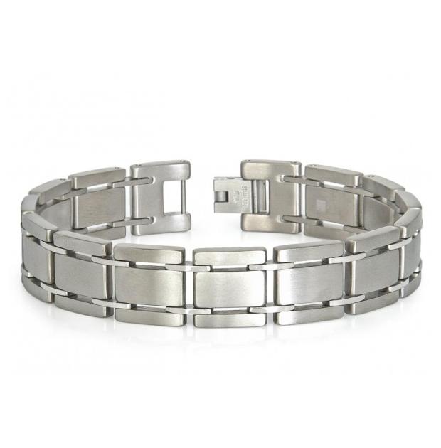 Brushed Finish Box Style Titanium Bracelet