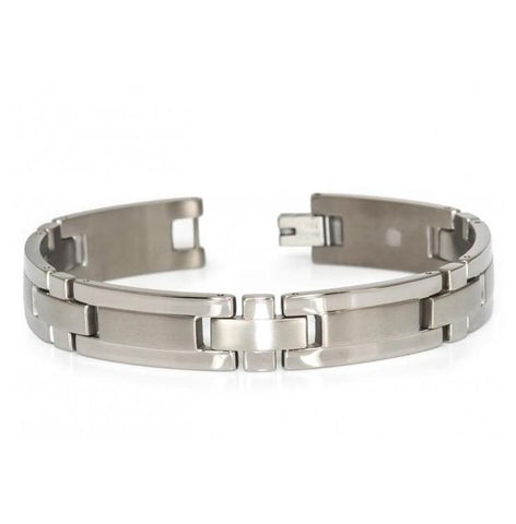 Titanium Brushed Center With High Polished Edges Designer Id Bracelet