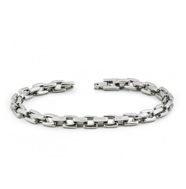 High Polished Titanium Designer Square Link Bracelet