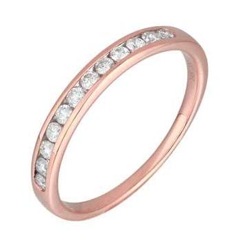 0.24 Ctw Diamond 14k Rose Gold Round Shape Womens Wedding Band Ring