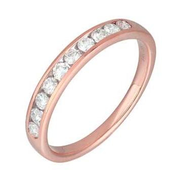 0.32 Ctw Diamond 14k Rose Gold Round Shape Womens Wedding Band Ring