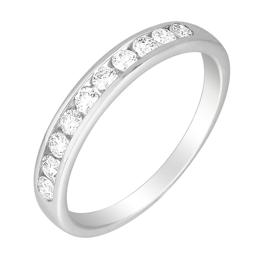 0.33 Ctw Diamond 14k White Gold Round Shape Womens Wedding Band Ring