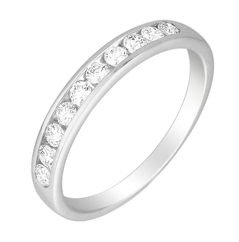 0.33 Ctw Diamond 14k White Gold Round Shape Womens Wedding Band Ring