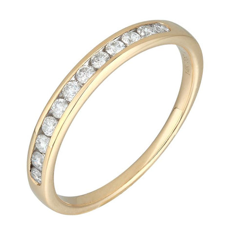 0.24 Ctw Diamond 14k Yellow Gold Round Shape Womens Wedding Band Ring
