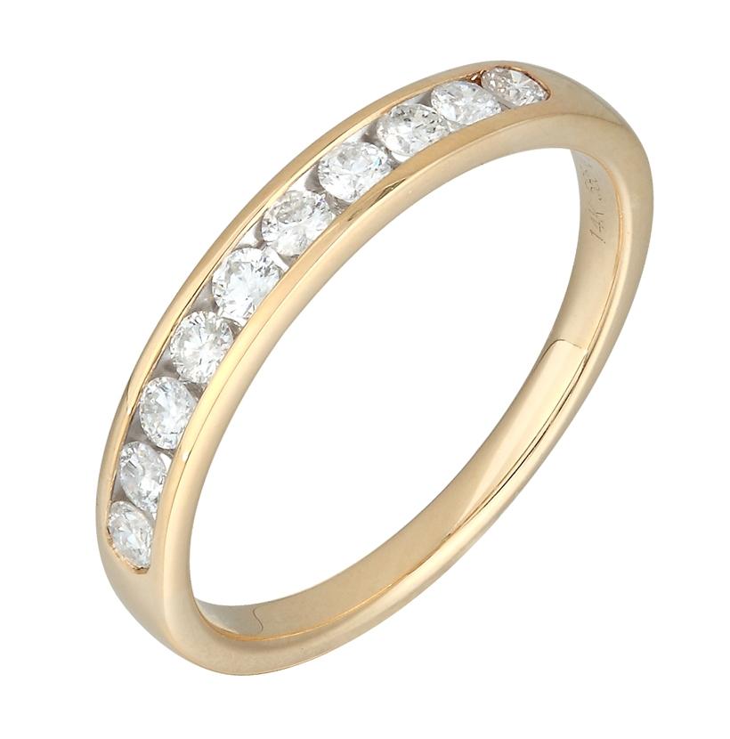 0.32 Ctw Diamond 14k Yellow Gold Round Shape Womens Wedding Band Ring