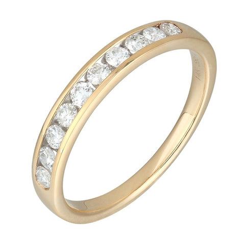 0.32 Ctw Diamond 14k Yellow Gold Round Shape Womens Wedding Band Ring