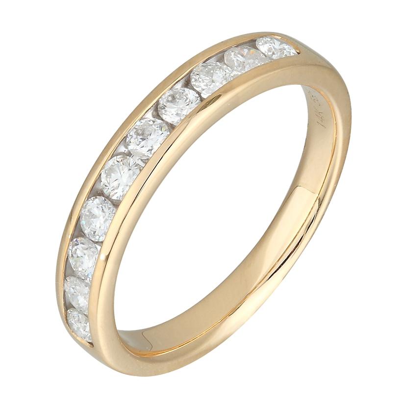 0.51 Ctw Diamond 14k Yellow Gold Round Shape Womens Wedding Band Ring