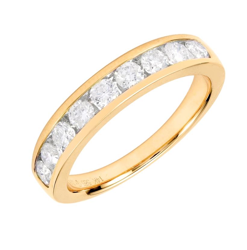 0.73 Ctw Diamond 14k Yellow Gold Round Shape Womens Wedding Band Ring