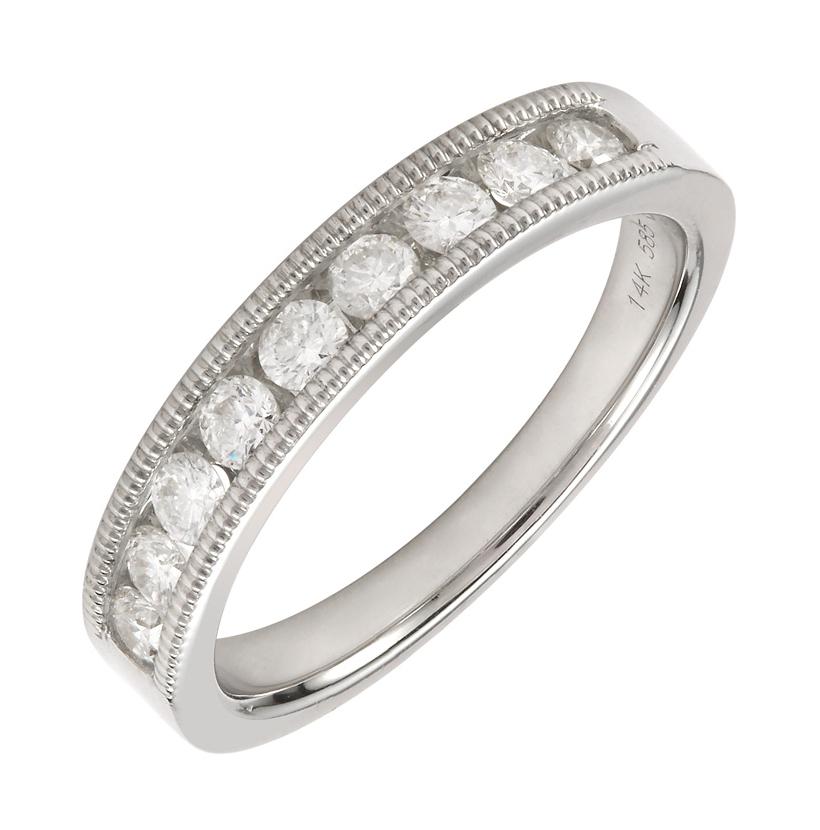 0.5 Ctw Diamond 14k White Gold Round Shape Womens Wedding Band Ring