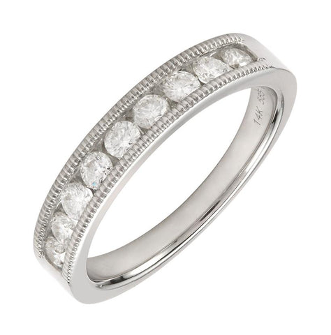 0.5 Ctw Diamond 14k White Gold Round Shape Womens Wedding Band Ring