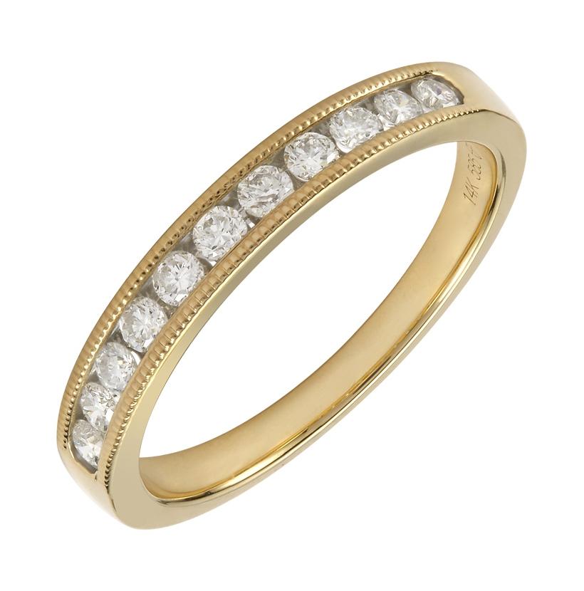 0.33 Ctw Diamond 14k Yellow Gold Round Shape Womens Wedding Band Ring