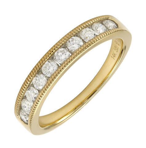 0.5 Ctw Diamond 14k Yellow Gold Round Shape Womens Wedding Band Ring