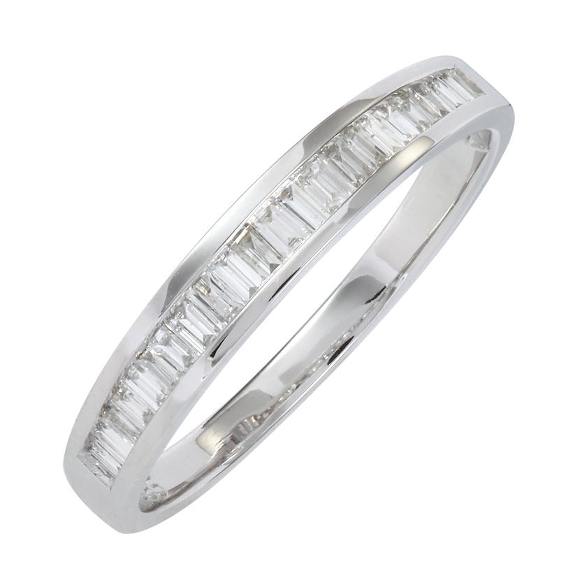 0.24 Ctw Diamond 14k White Gold Tap Baguette Shape Womens Wedding Band Ring