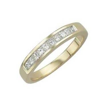 0.32 Ctw Diamond 14k Yellow Gold Princess Shape Womens Wedding Band Ring