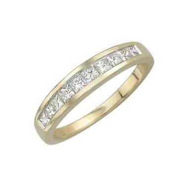 0.49 Ctw Diamond 14k Yellow Gold Princess Shape Womens Wedding Band Ring