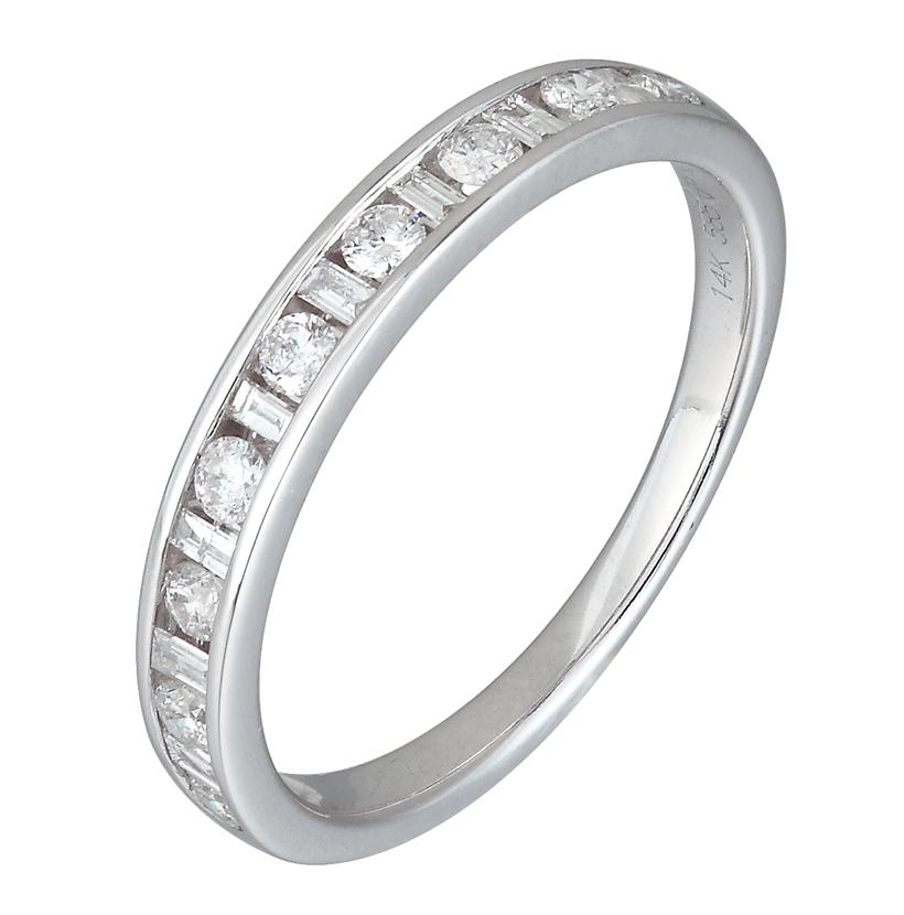 0.32 Ctw Diamond 14k White Gold Round Shape Womens Wedding Band Ring