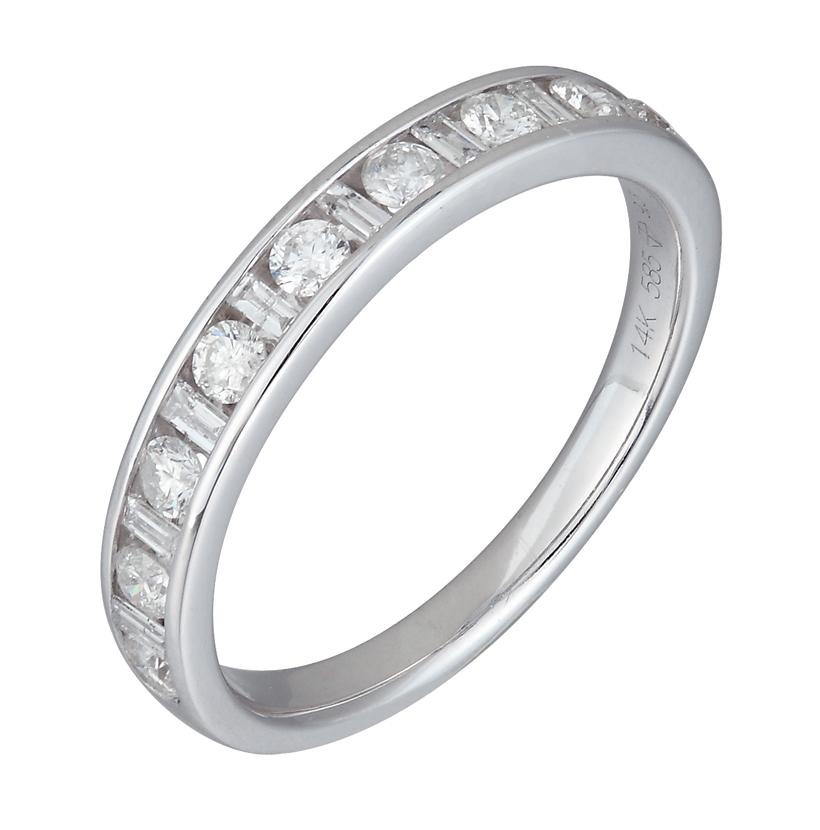 0.5 Ctw Diamond 14k White Gold Round Shape Womens Wedding Band Ring