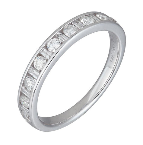 0.5 Ctw Diamond 14k White Gold Round Shape Womens Wedding Band Ring
