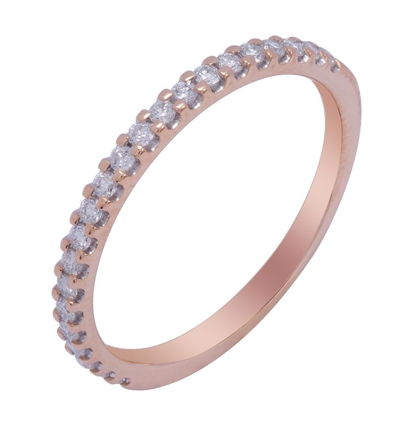 0.24 Ctw Diamond 14k Rose Gold Round Shape Womens Wedding Band Ring