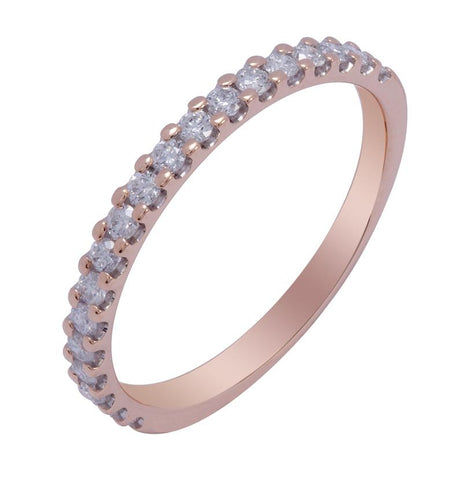 0.32 Ctw Diamond 14k Rose Gold Round Shape Womens Wedding Band Ring