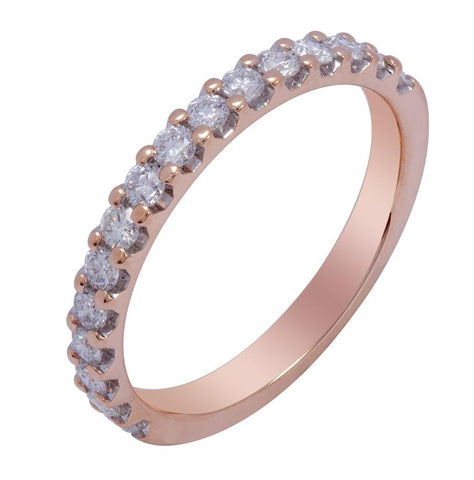 0.54 Ctw Diamond 14k Rose Gold Round Shape Womens Wedding Band Ring