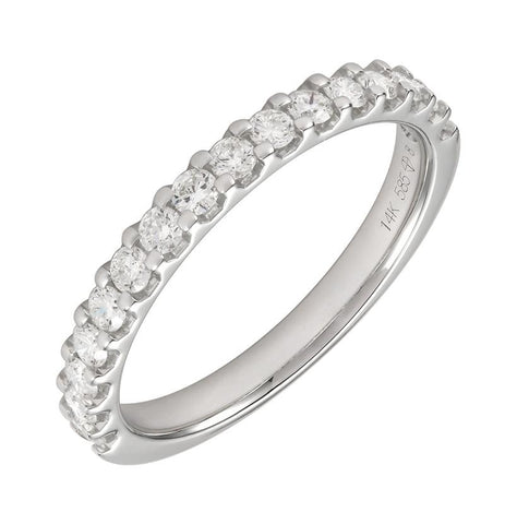 0.49 Ctw Diamond 14k White Gold Round Shape Womens Wedding Band Ring