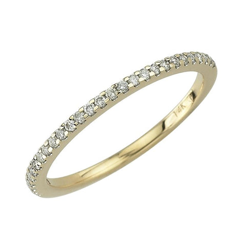 0.13 Ctw Diamond 14k Yellow Gold Round Shape Womens Wedding Band Ring