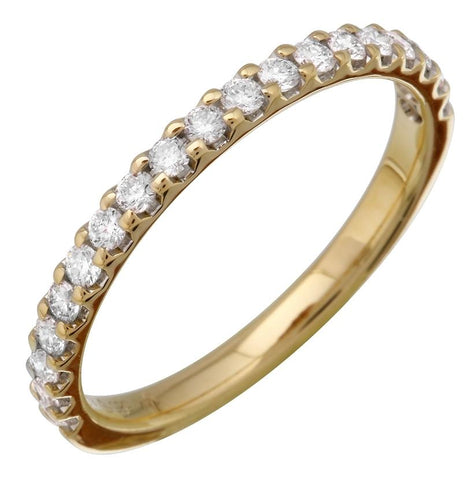 0.33 Ctw Diamond 14k Yellow Gold Round Shape Womens Wedding Band Ring