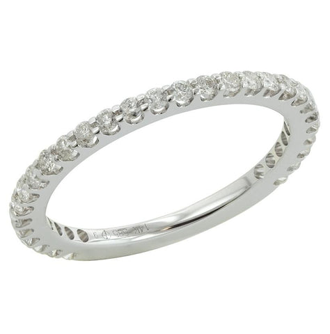 0.49 Ctw Diamond 14k White Gold Round Shape Womens Wedding Band Ring