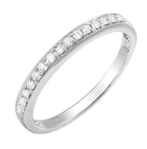 0.15 Ctw Diamond 14k White Gold Round Shape Womens Wedding Band Ring