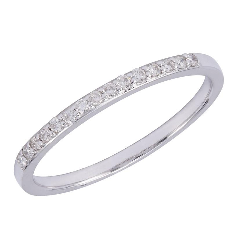 0.13 Ctw Diamond 14k White Gold Round Shape Womens Wedding Band Ring