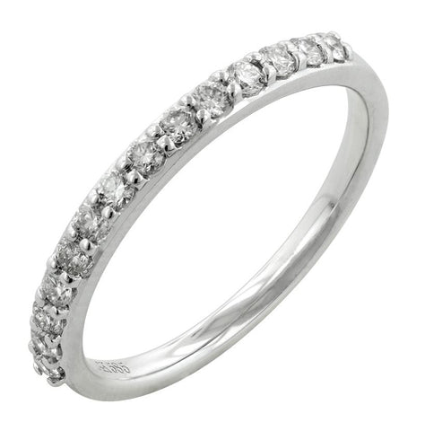 0.3 Ctw Diamond 14k White Gold Round Shape Womens Wedding Band Ring