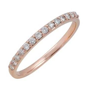 0.2 Ctw Diamond 14k Rose Gold Round Shape Womens Wedding Band Ring