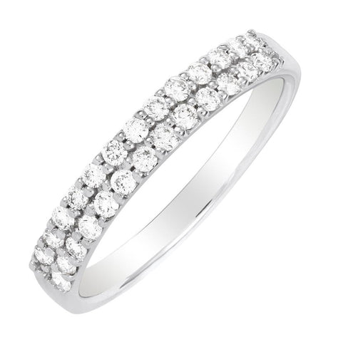 0.33 Ctw Diamond 14k White Gold Round Shape Womens Wedding Band Ring