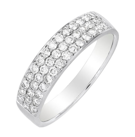 0.5 Ctw Diamond 14k White Gold Round Shape Womens Wedding Band Ring